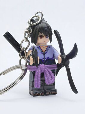 Naruto Sasuke Uchiha Custom Minifigure Keychain